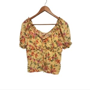 No Boundaries‎ Yellow Floral Blouse